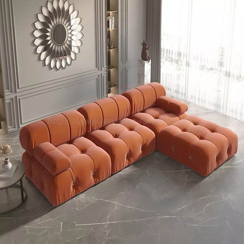 Sofá secional modular Chesterfield moderno