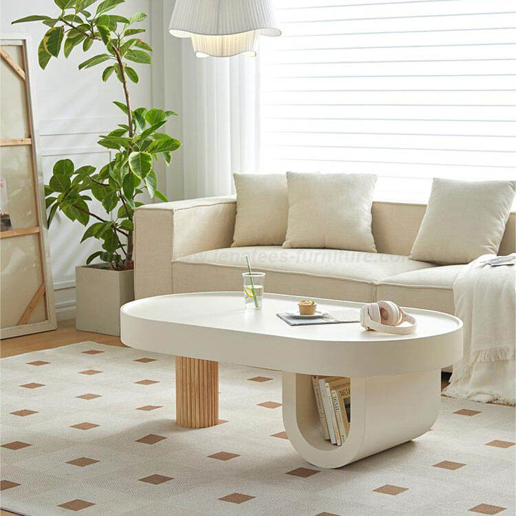 Novo design de mesa de centro estilo mini creme