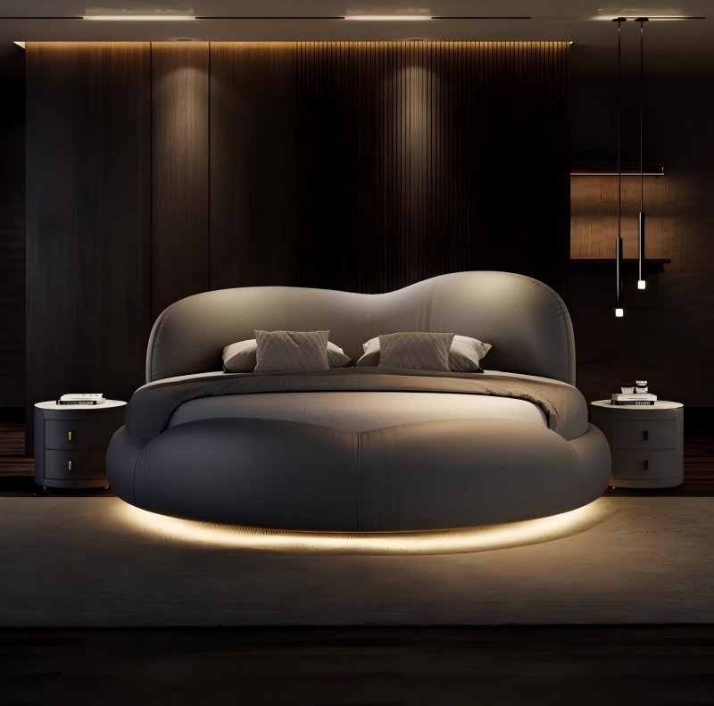 Cama redonda de LED inteligente - uma nova experiência de sono com tecnologia